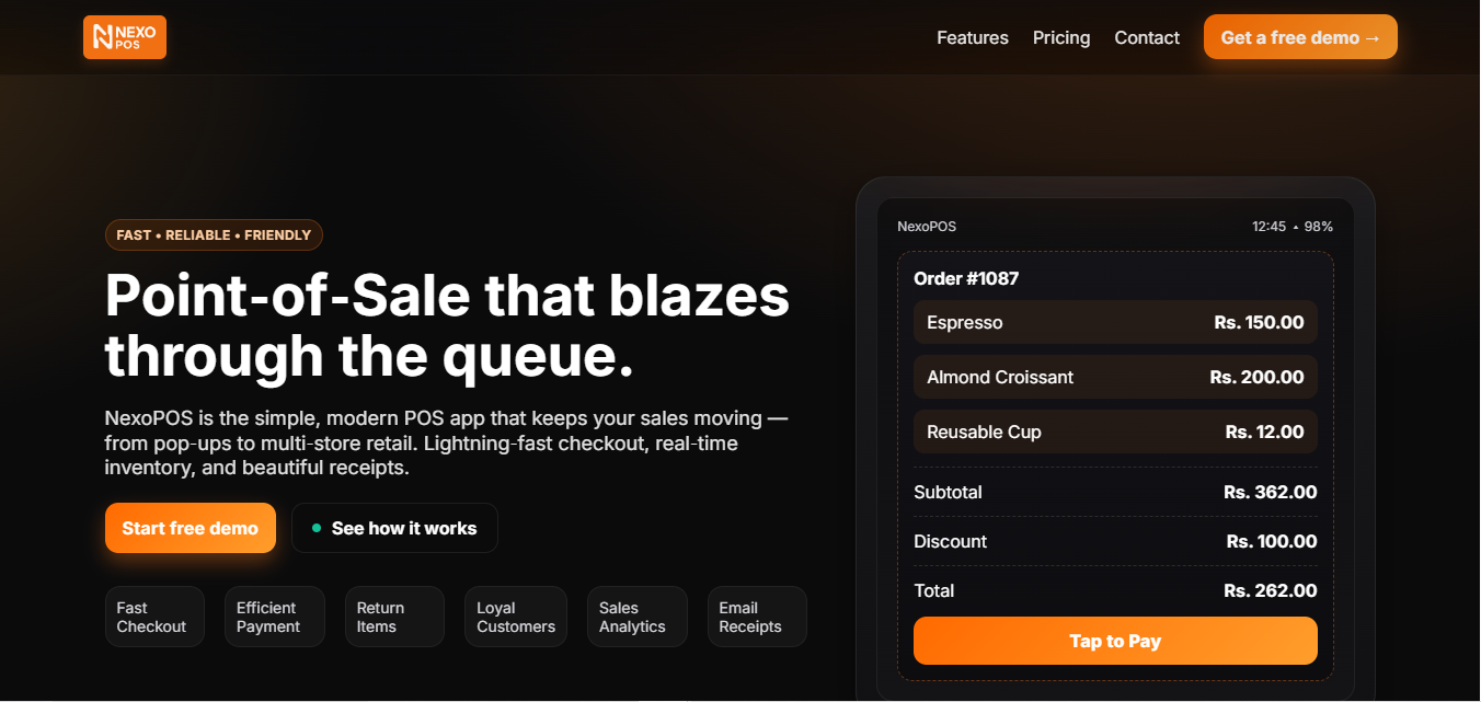 NEXP POS Promotional Website
